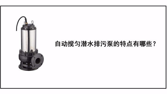 自動(dòng)攪勻潛水排污泵的特點(diǎn)有哪些？